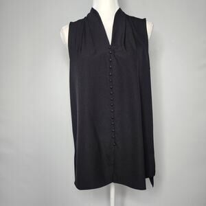 Elie Tahari Black Sleeveless Blouse Top Women's Size Medium